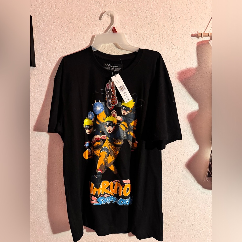 NWT Naruto Shippuden Black Graphic T Shirt Tee XL Anime